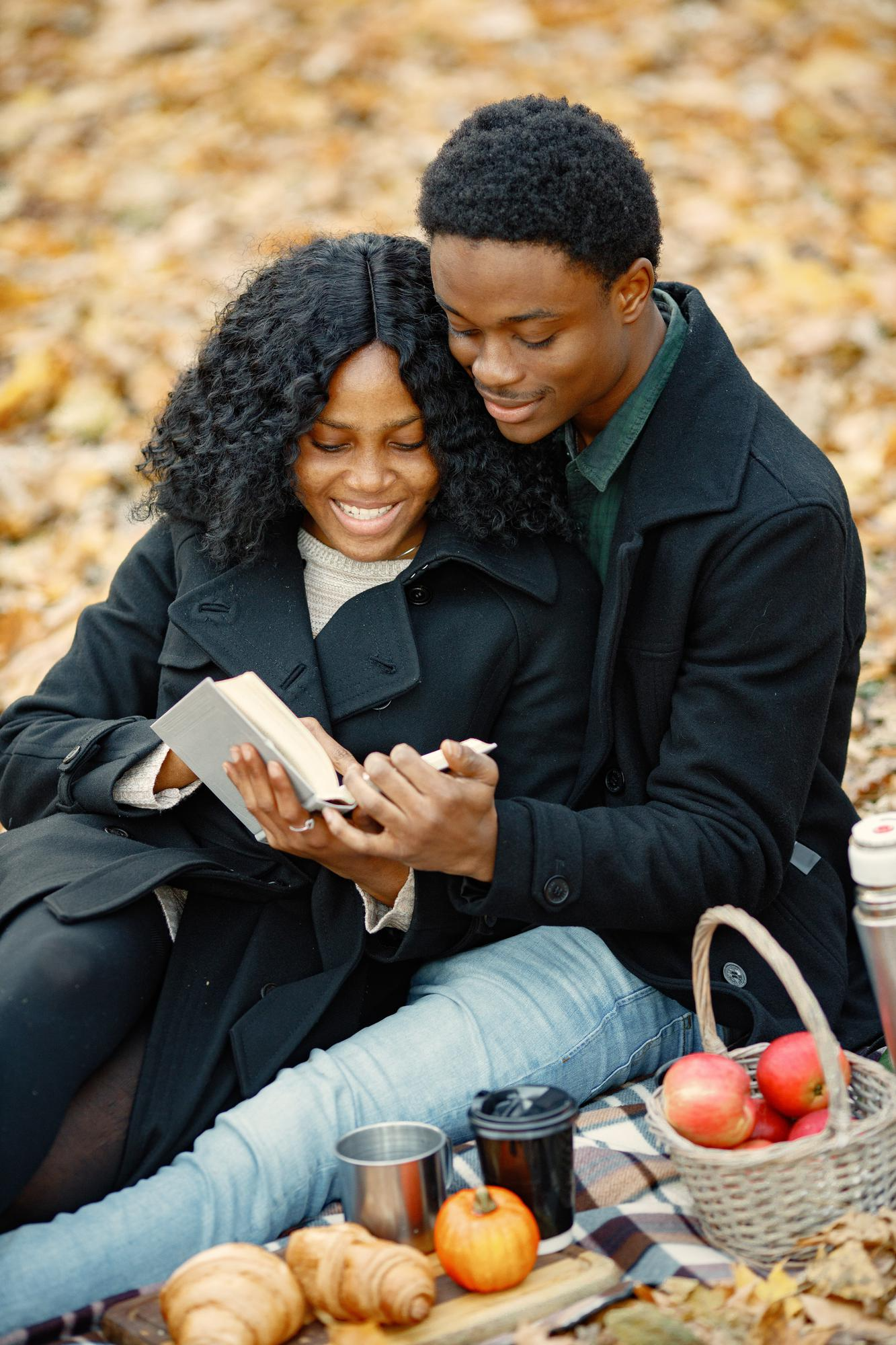 Christian couple enjoying a picnic